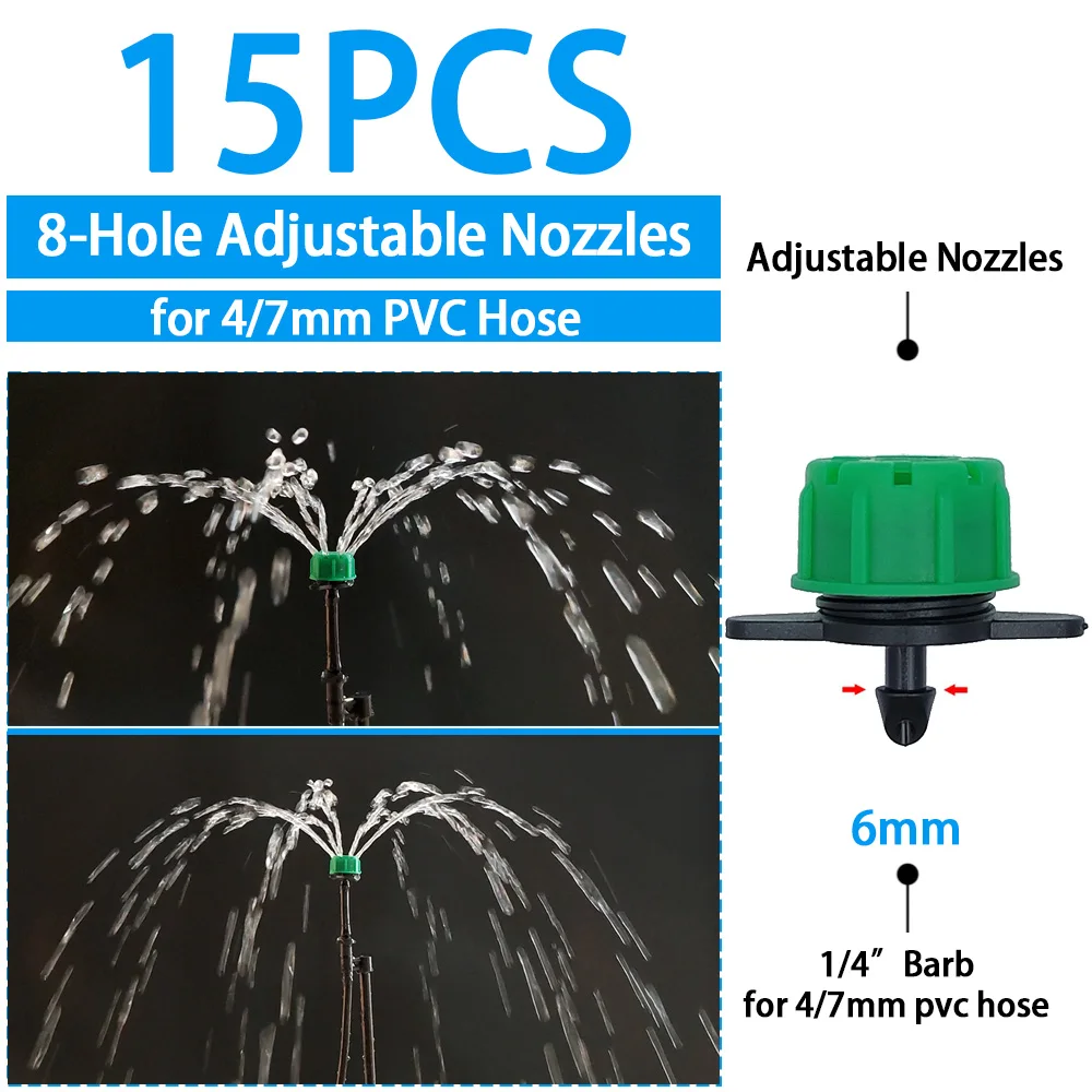 WUJIE Greenhouse Watering Sprinkler Dripper Drip Irrigation Garden Adjustable Mist Emitters Stake Micro Spray Rotating Nozzle - Image 18