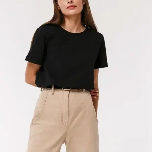 Bornladies Summer 100% Cotton Women's T-shirt Bottoming Basic Fashionable Solid Lady Short Sleeve Loose Tops Shirts 230g/㎡ Tops