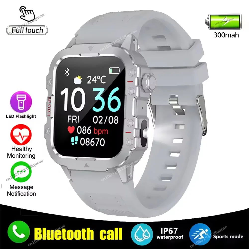 New Men's Smart Watch LED Flashlight Outdoor Sports Smart Watch Wristwatch Health Monitoring 1.44Inch Bluetooth Call Smart Watch - Image 13