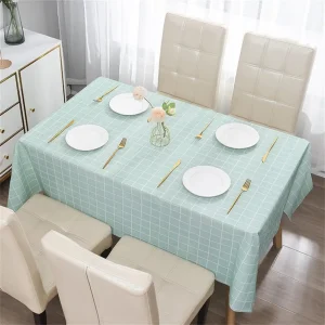 Nordic Style Grid Printed Household Waterproof Oil Resistant Dining Table Cloth Table Cover Party Decoration Rectangular