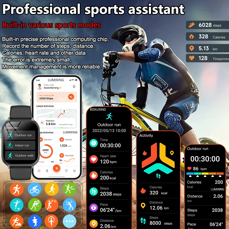 2026 New Smart Watch Outdoor Sports Fitness Men Women Heart Rate GPS Track IP68 Waterproof Bluetooth Call Smartwatch Fro Xiaomi - Image 4