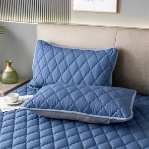 Brushed Cotton Padded Waterproof Pillowcase - Single Piece / 2-Piece Set Soft Breathable Pillow Cover for Bedroom Bed