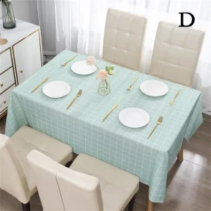 Nordic Style Grid Printed Household Waterproof Oil Resistant Dining Table Cloth Table Cover Party Decoration Rectangular