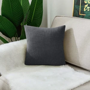 Waterproof Solid Color Jacquard Pillow Cover for Sofa Office Waist Cushion Cover Home Decorative Pillowcase Decoration 45x45