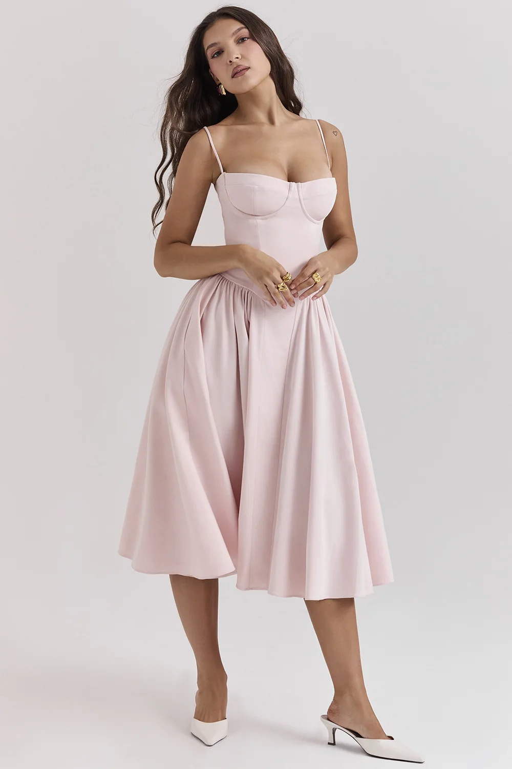 Summer Women Elegant Sleeveless Backless Pleated Dresses Lady Sexy Solid Sling Midi Dress 2024 Female Party Evening A-line Robes - Image 12