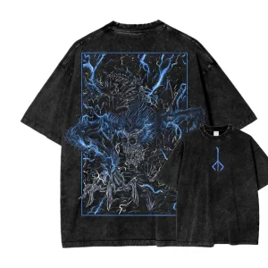 New Top Fashion Action Role-playing GameBlood Borne Peripherals Print T-shirt Vintage Washed Men Women Cotton Loose Oversize Tee