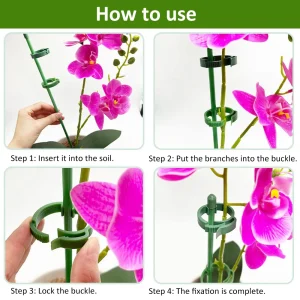90/60/30cm Plant Support Stakes Adjustab Garden Single Stem Flower Stand Plant Stick Support Potted  for Plants Floral Vegetable