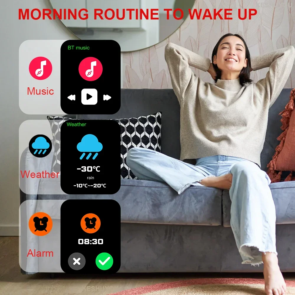 KESHUYOU H9 2025 Smart Watch 2.01-inch HD Display Receive Make Calls Message Preview Sport Mode Weather Forecast Smart Watch - Image 5