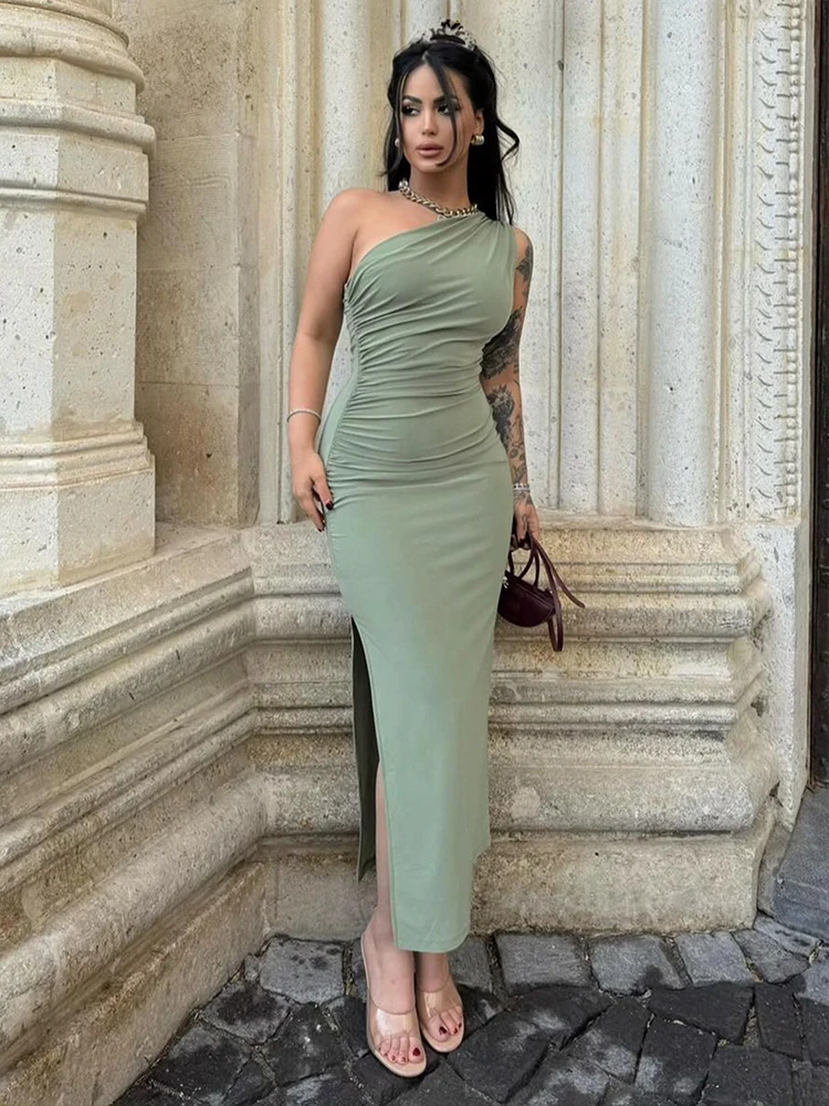 Summer Women' Maxi Dresses Sexy Split Fashion Sleeveless Backless Slim Dress Female Casual Streetwear Club Elegant Party Dresses - الصورة 7