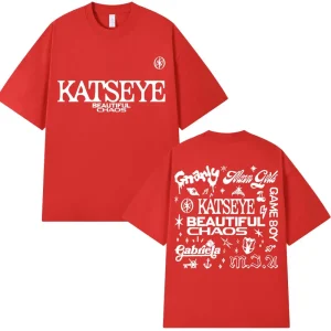 Korean Katseye Beautiful Chaos Tour T Shirt Kpop Vintage Harajuku Fashion Y2K Men Women T-shirt Cotton Loose T Shirts Fans Gifts