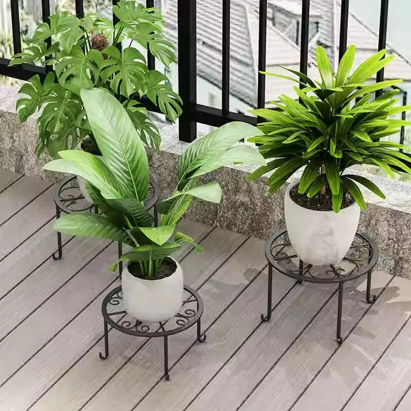 Metal Plant Stand Flower Pot Base Holder Stool for Home Garden Indoor Outdoor Flower Plant Display Free Standing Bonsai Holder - الصورة 2