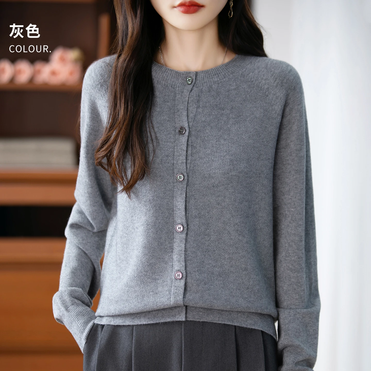 Classic Merino Wool Woman Sweater Basic Female Autumn Winter Knitted Cardigan Elegant Ladies Cashmere Long Sleeve Clothing Tops - Image 21