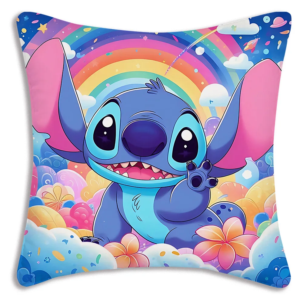 Hot Cartoon Anime S-Stitchs Pillow Covers Cartoon Sofa Decorative Home Double-sided Printing Short Plush Cute Cushion Cover - Image 18