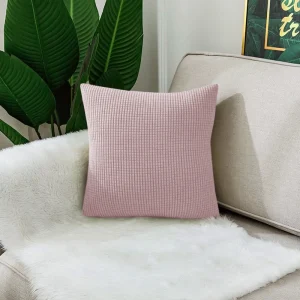 Waterproof Solid Color Jacquard Pillow Cover for Sofa Office Waist Cushion Cover Home Decorative Pillowcase Decoration 45x45