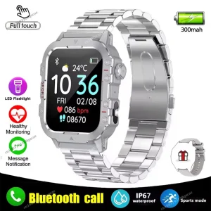 2026 New Military Smart Watch Men Outdoor Sports Fitness Tracker Health Monitoring 1.44Inch Bluetooth Calls Smartwatch IP67 3ATM