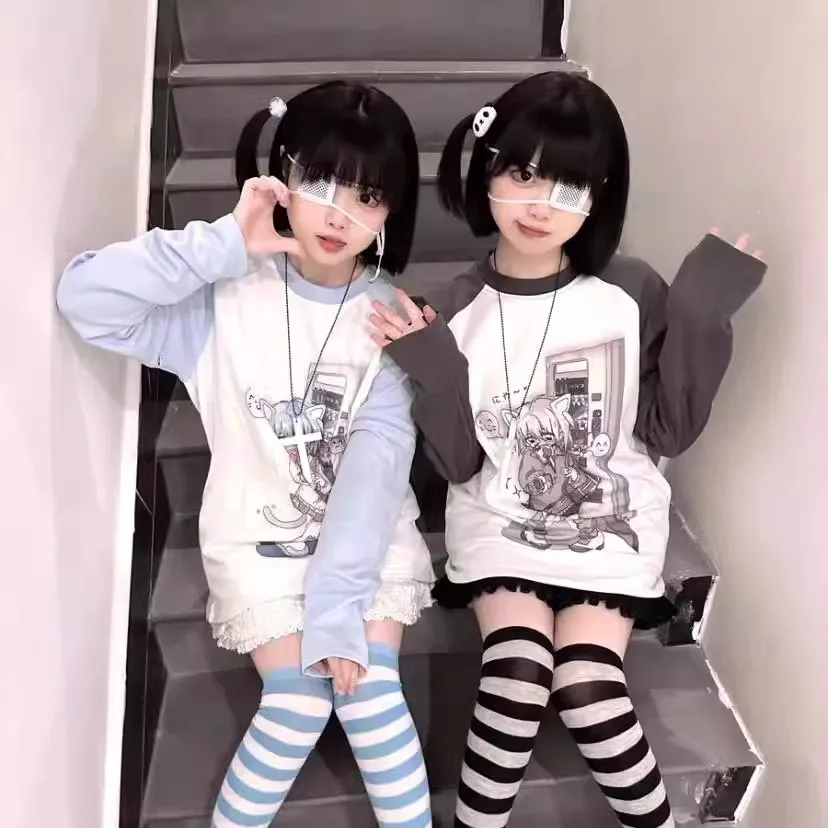 Japanese Woman Clothing With Removable Sleeve T-shirts Short Long Sleeve Female Clothing 2000s Summer Spring Kawaii y2k Clothes - Image 5