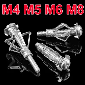 Molly Expansion Bolt Set M4 M5 M6 M8 Practical Drywall Anchor with Screw Self Drilling Wall Home Pierced Gypsum Board Fiberboard