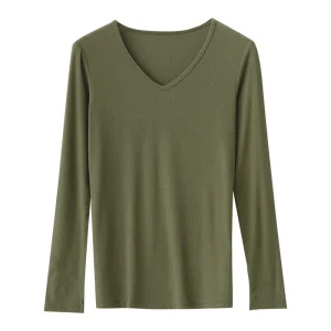 SuyaDream Women Knitted T Shirt Silk Viscose Blend Long Sleeves Solid Basic Cozy Tee 2026 Spring Summer Ribs Top Pink Blue