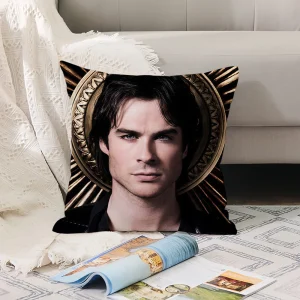 Vampire Diaries Starring D-Damon S-Salvatore Pillow Case Office Cushions Suitable For Sofa Car Bedroom Decorative Cushion Cover