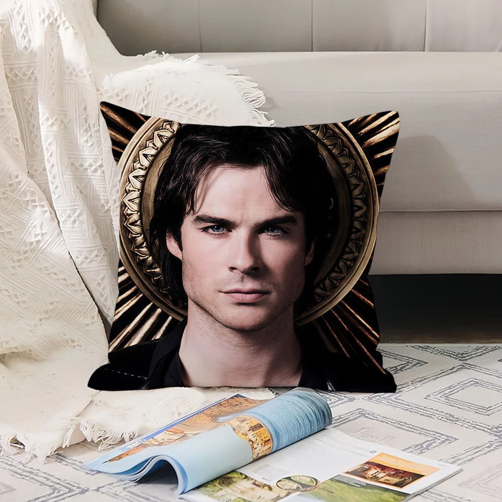 Vampire Diaries Starring D-Damon S-Salvatore Pillow Case Office Cushions Suitable For Sofa Car Bedroom Decorative Cushion Cover - الصورة 9