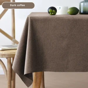 Rectangular Tablecloth Cotton And Linen Tablecloth Waterproof Oil-Proof Solid Color Cover Towel Home Dining Table Decoration