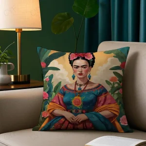 Anime F-Frida K-Kahlo Art Pillow Case Anti-dustmite Pillowcase Invisible zipper silky short plush Sofa cushion cover