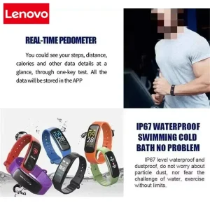 Lenovo Smart Watch Men Women Gifts Bluetooth Step Counting Fitness Tracker Heart Rate Blood Pressure Sports Bracelet Smart Band