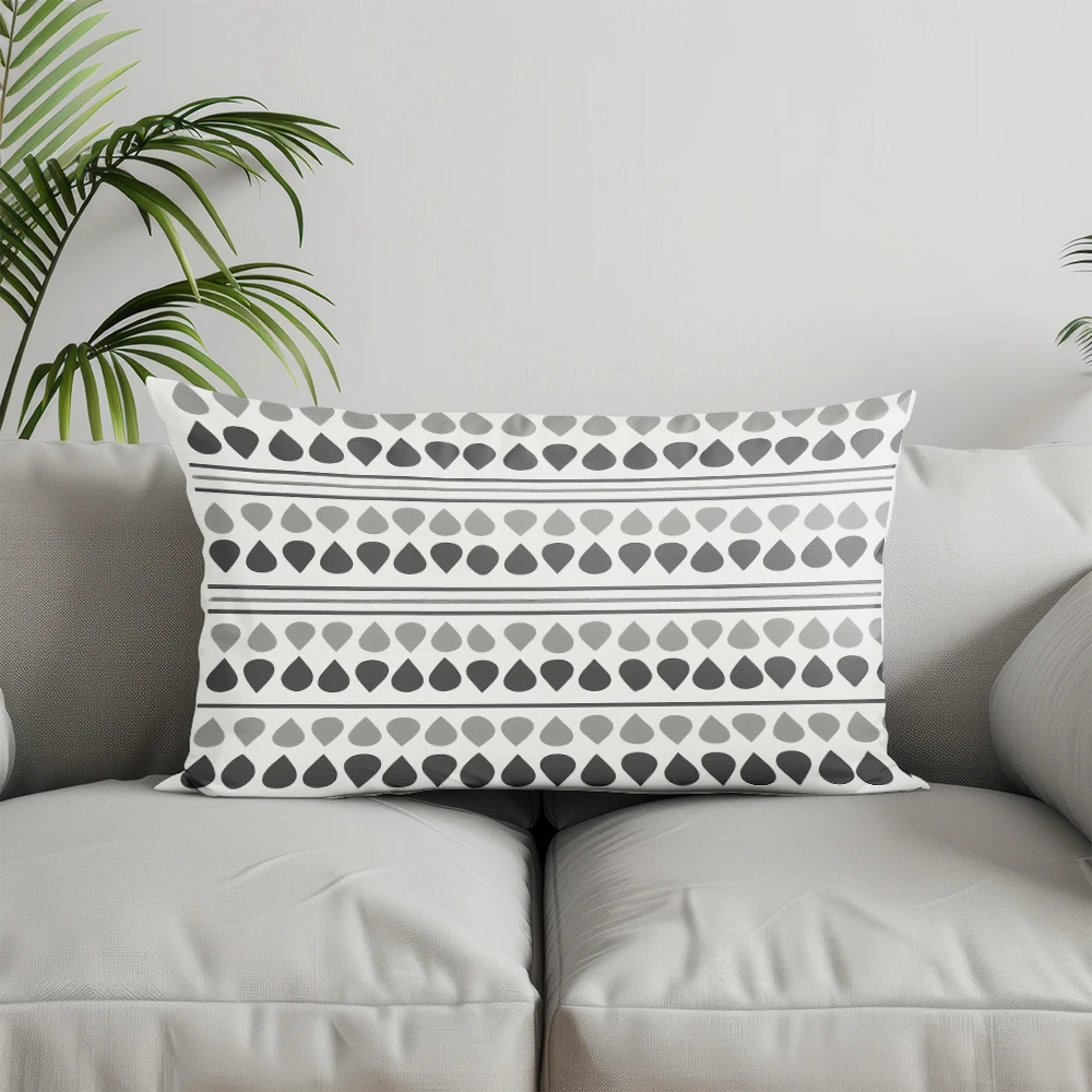 Home Decor Polka Dot Stripes Rectangle Pillow Suitable For Sofa Bedroom Car Pillow Cover Cushion Rectangular Back Cushion - الصورة 5