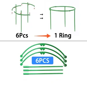 Plant Support Stakes Semicircle Trellis for Potted Plants Bonsai Vine Flower Support Fixed Rod Clips Gardening Tools 6-36Pcs