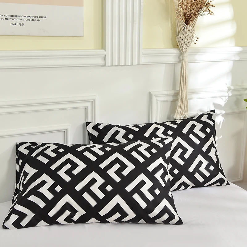 Printed Pillow Cover 2pcs Pillowcase 48x74cm Pillow Sham for Home Bed Pillowslip Rectangle Cushion Cover funda almohada - الصورة 11