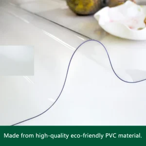 Transparent PVC Tablecloth, Waterproof & Oil-Resistant, Ideal for Indoor/Outdoor Use, Soft Glass Protector for Dining & Desks