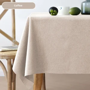 Rectangular Tablecloth Cotton And Linen Tablecloth Waterproof Oil-Proof Solid Color Cover Towel Home Dining Table Decoration
