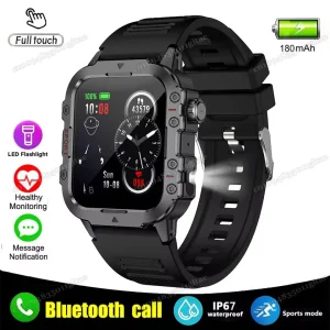 Outdoor 100+Sports Smart Watch Waterproof 2.01 inch HD Screen LED Flashlight Bluetooth Talking Smartwatch Men Women Holiday Gift