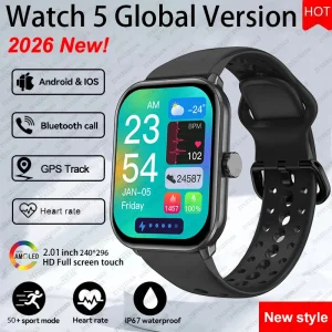 Watch 5 Global Version Smart Watch Men Women HD AMOLED Screen Heart Rate Bluetooth Call GPS Track Waterproof Sports Smartwatch