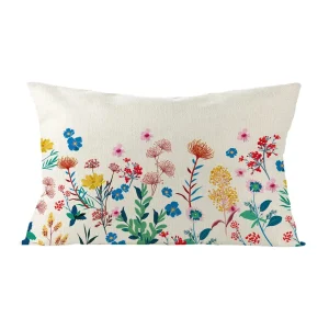 Rectangular Floral Plant Print Cushion Cover Sofa Chair Car Pillow Cover Decorative Sofa