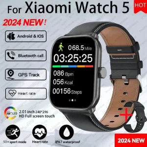 2026 New Global Version Watch 5 Men Women HD AMOLED Screen Heart Rate Bluetooth Call GPS Track Waterproof Sports Smart Watch