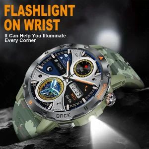 LIGE Smart Watch Men's Sports Watch Compass Flashlight 400mAh Large Battery Bluetooth Call Outdoor Waterproof Durable Smartwatch