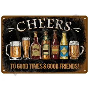 Vintage Home Decor Whiskey Metal Sign Plaque Pub Retro Alcohol Tin Sign Beer Wall Art For Bar Pub Club Man Cave Decorative Plate