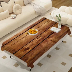 Beautiful Wood Rectangular Tablecloths Washable Wedding Party Kitchen Dining Living Room Birthday Decoration Table