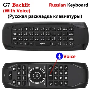 G7V PRO Backlit Gyroscope 2.4G Wireless Voice Air Mouse Russian English Keyboard Smart Remote Control For Android TV BOX X96 TX6