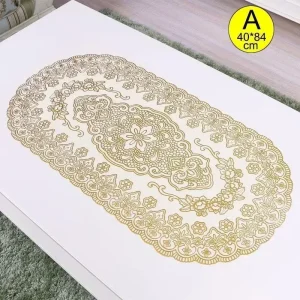 Vintage Lace Embroidered Oval Tablecloth for Wedding Party Home Tea Table Mats Kitchen Decoration Waterproof PVC Table Cloth