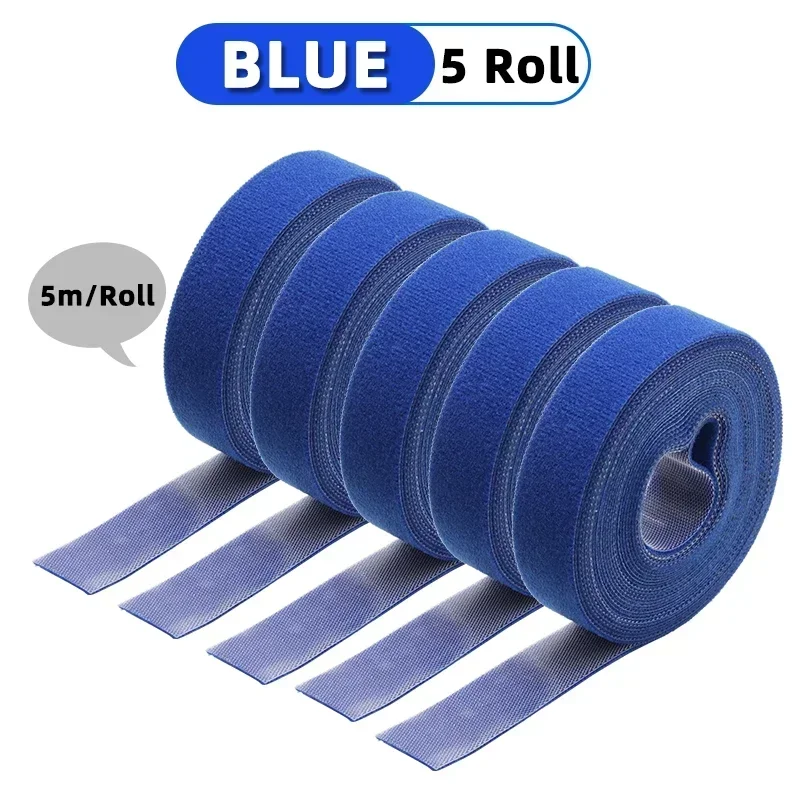 5m/roll Cable Ties Reusable Loop Bundle Self Adhesive Fastener Clip Wire Holder Management DIY Accessories Nylon Strap Organizer - الصورة 24