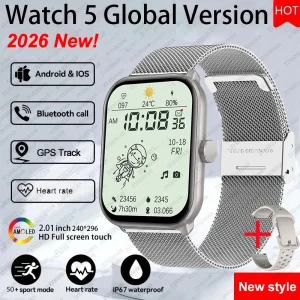 Watch 5 Global Version Smart Watch Men Women HD AMOLED Screen Heart Rate Bluetooth Call GPS Track Waterproof Sports Smartwatch
