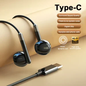 Wired Headphones HiFi Surround Sound Type-C 3.5mm In-ear Music Headset For Samsung Galaxy S25 S24 S23 S22 Ultra iPhone 16 15 Pro