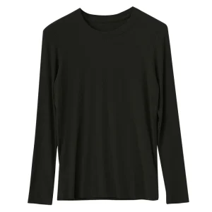SuyaDream Women Knitted T Shirt Silk Viscose Blend Long Sleeves Solid Basic Cozy Tee 2026 Spring Summer Ribs Top Pink Blue