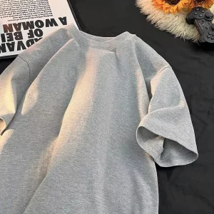 Summer 100% Pure Cotton Men's and Women's Casual Sports Loose Soft Short-sleeved O-neck Comfortable and Breathable T-shirt