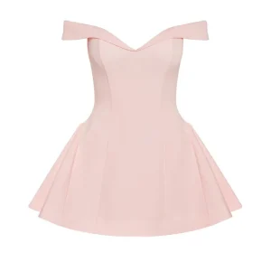 2025summer Off-shoulder Strapless Sexy Mini Dress Women Fashion Patchwork Sleeveless Backless High Waist A-line Club Party Dress