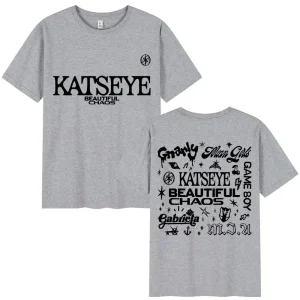 Korean Katseye Beautiful Chaos Tour T Shirt Kpop Vintage Harajuku Fashion Y2K Men Women T-shirt Cotton Loose T Shirts Fans Gifts