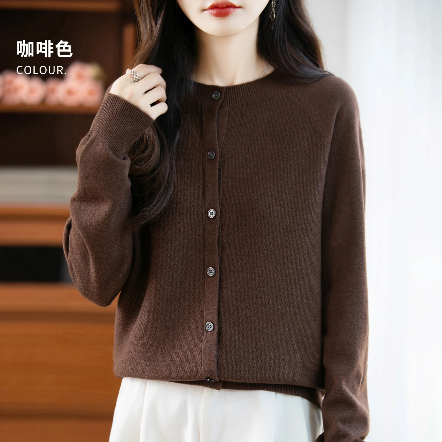 Classic Merino Wool Woman Sweater Basic Female Autumn Winter Knitted Cardigan Elegant Ladies Cashmere Long Sleeve Clothing Tops - Image 17
