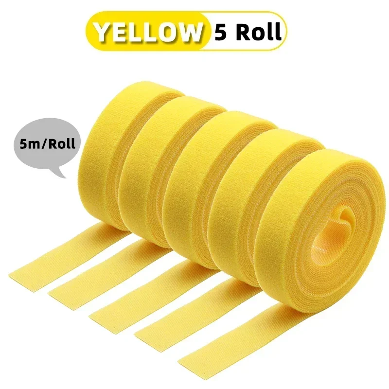 5m/roll Cable Ties Reusable Loop Bundle Self Adhesive Fastener Clip Wire Holder Management DIY Accessories Nylon Strap Organizer - الصورة 8